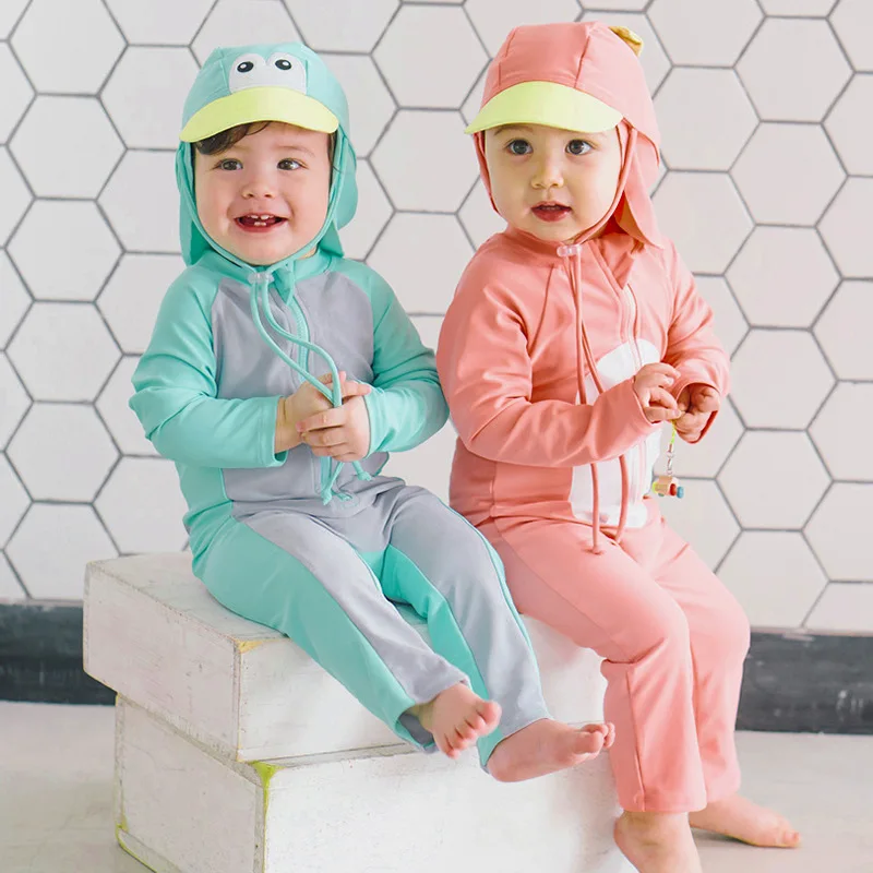 

Children's Swimsuit, Girls' and Boys' 2025 New Conjoined Dinosaur Horn Baby Sunscreen Surfing Suit, Baby and Toddler Swimsuit