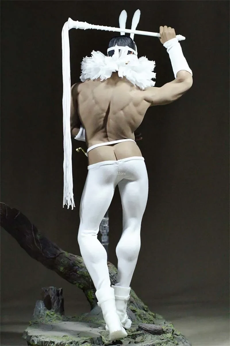 1/6 męski żołnierz Mr. zestaw ubrań z białego królika z maską szalik obcisłe spodnie ochraniacz na rękę Model dla lalek 12in Phicen M31 M32 M34