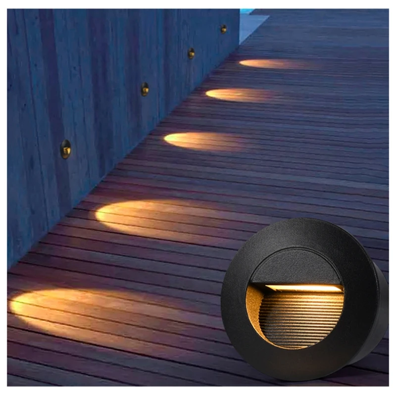 

10 шт./лот 3 Вт светодиодный светильник для лестницы, ступенька для ног, в помещении и на открытом воздухе, водонепроницаемый светильник для лестницы, встроенный светильник для лестницы на палубе