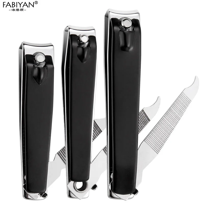3pcs Stainless Steel Nail Clipper Cutters with Nail File Sharp Trimmer Manicure Pedicure Care Scissors