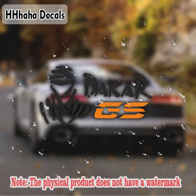 1pc Dakar GS Black Handwritten Style Sticker Transparent Waterproof Vinyl Decal Racing Decor for Motorcycle Car Window Bumper view 4
