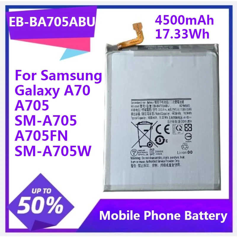 

EB-BA705ABU Replacement Battery for Samsung Galaxy A70 A705 SM-A705 A705FN SM-A705W 4500mAh Phone Battery
