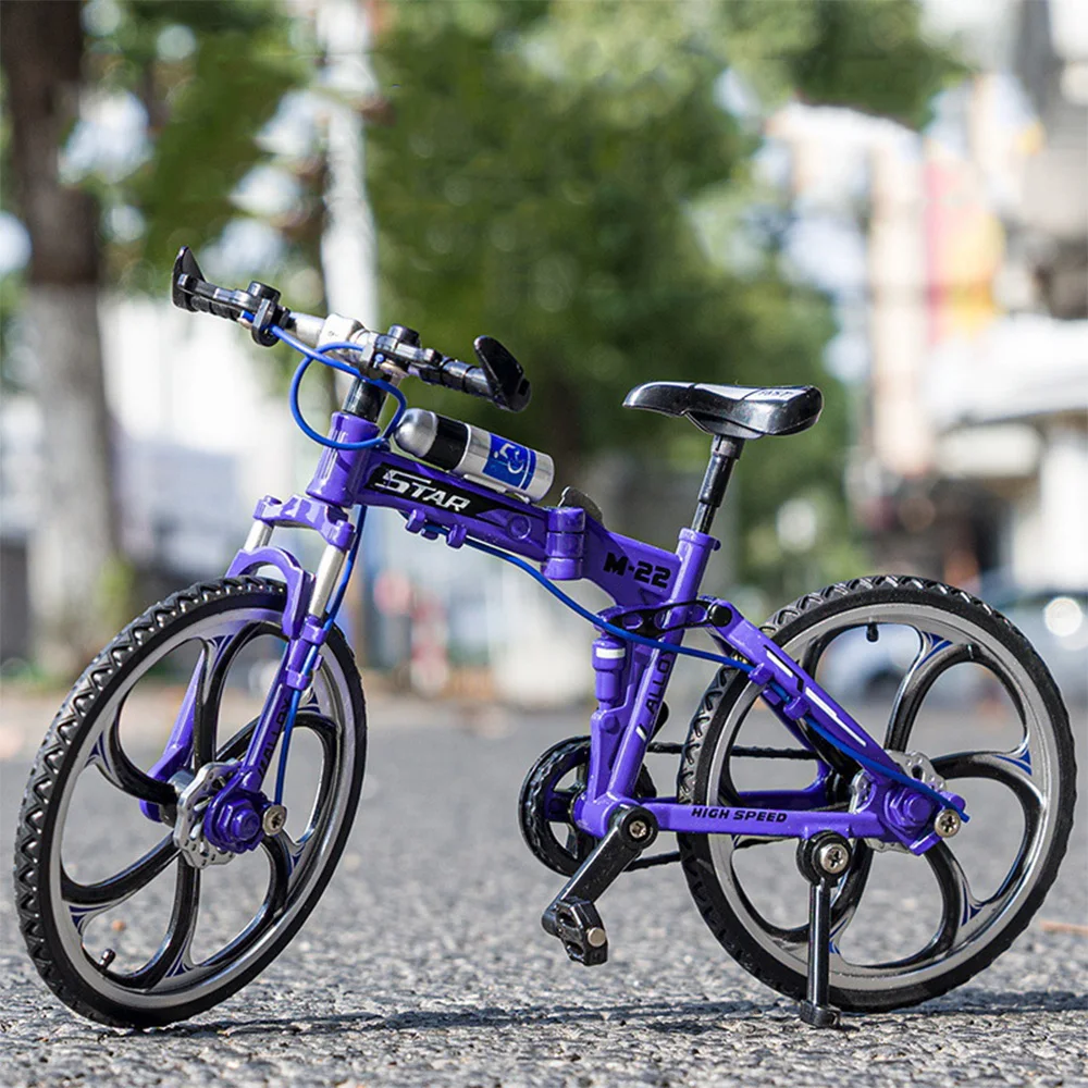 Mini jouet de vélo de doigt, vélo de montagne de doigt, alliage pliable, décoration de bureau à la maison (rouge)