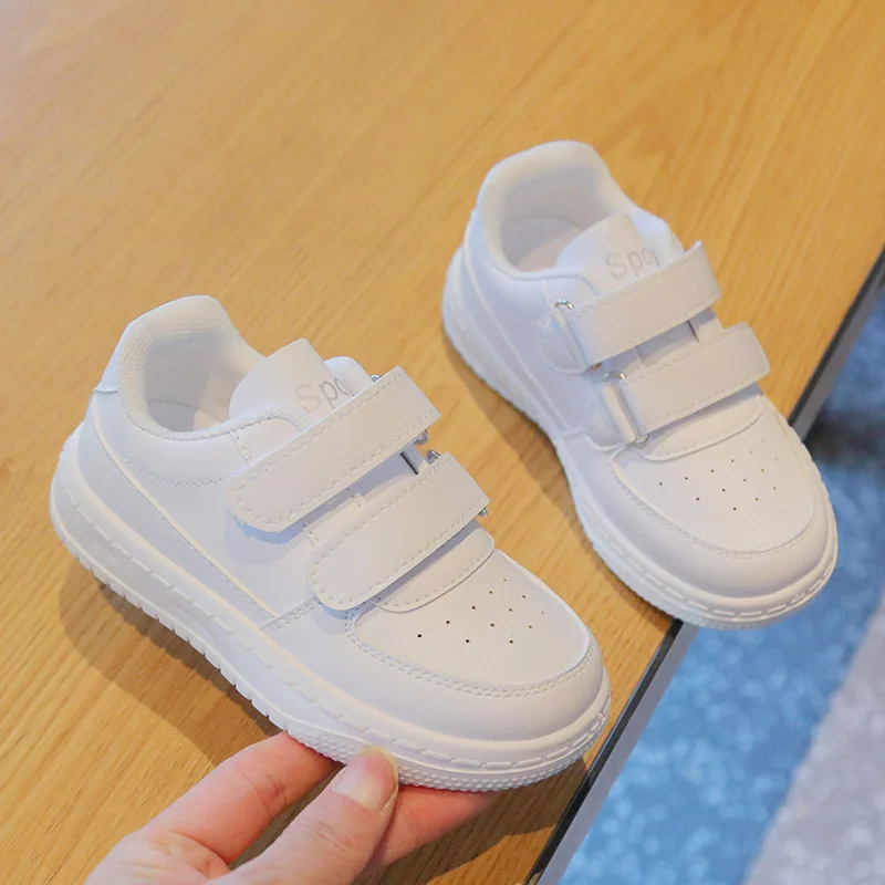 2024 Spring New Children Fashion Casual White Sneakers Boys Sport Breathable Basketball Shoes Baby Girls Running Board Shoes