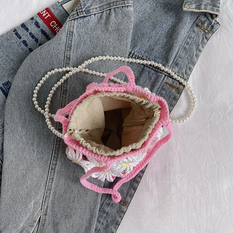 الجانب الأيسر تصميم نسج الحياكة زهرة نسج حقيبة كتف 2025 الاتجاه الجديد مطرز حقيبة كروسبودي حقائب السفر والمحافظ #6