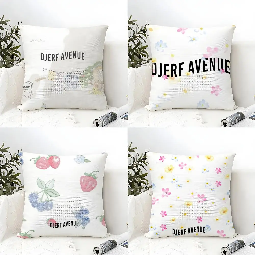 Summer Berries D-Djerf Avenue Cushion Cover Eco Linen Pillow Case Double-Sided Print Breathable Durable Zipper Home Decor Gift