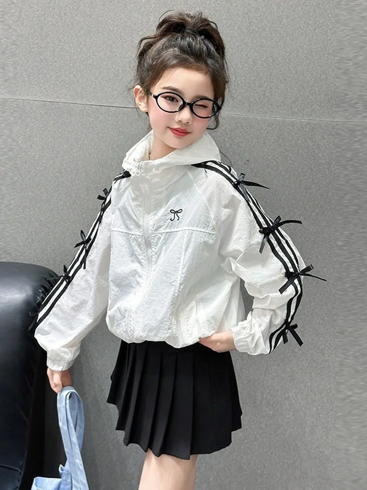 軽量でファッショナブルなカジュアル女の子用日焼け止め服アウター春夏カーディガンおしゃれなぽっちゃり子供服