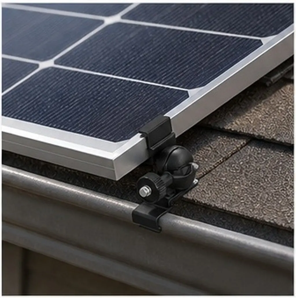 Solar Panel Roof Mounting Bracket ABS Aluminum Alloy Durable Adjustable Angle Gutter Stand Outdoor Rack Solar Panel Gutter Mount