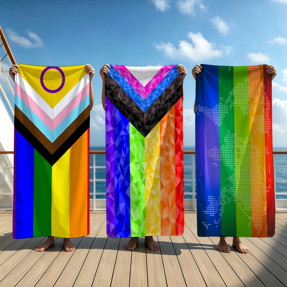 Straight Allies Bear Pride LGBT Towel Beach Oversized Soft Ultra Absorbent Quick Drying Large Pool Travel Camping Bathroom