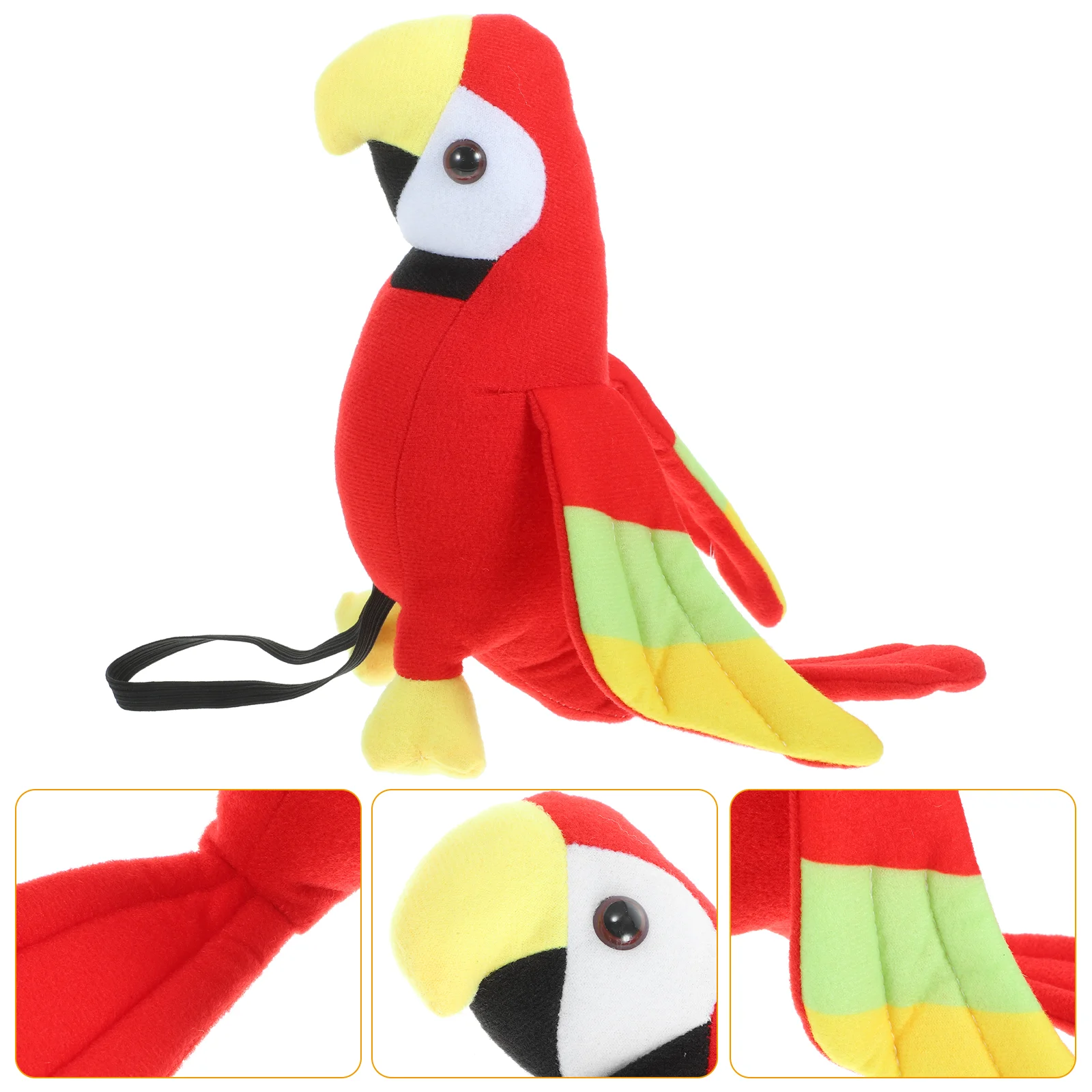 Pirate Parrot Kids Cosplay Accessory Simulated Plush Shoulder Artificial Models Bird Prop on Decorate Stuffed