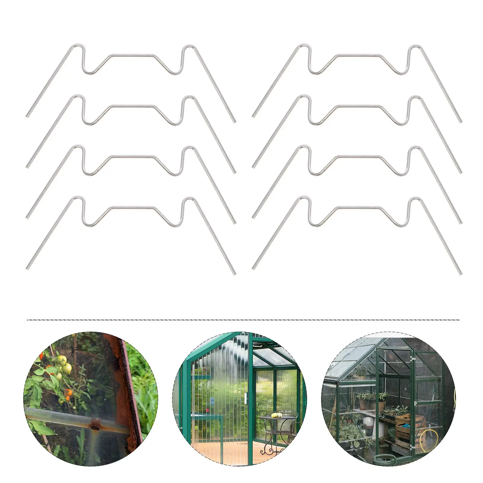 25 Pcs W-shaped Clips Stainless Metal Clamps for Greenhouse Steel Durable Simple Design Easy Use High Performance