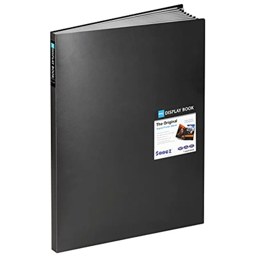 

Папка-портфолио для презентаций 18x24 дюйма с 30 прозрачными файлами-протекторами на 60 страниц, сверхпрочная, с пластиковыми вкладышами