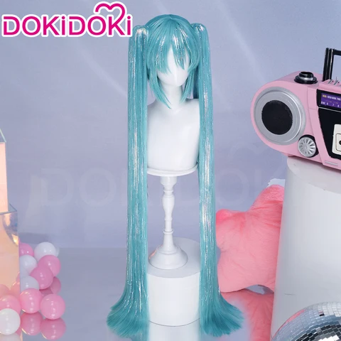 Парик MIKUU для косплея DokiDoki сине-зеленый 100 см