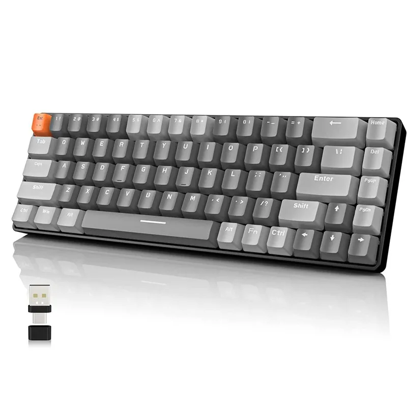 

008 Wireless Mechanical Keyboard BT5.0/2.4GHz Dual Mode Ergonomic Compact PBT Keycaps 65% Gaming Keyboards