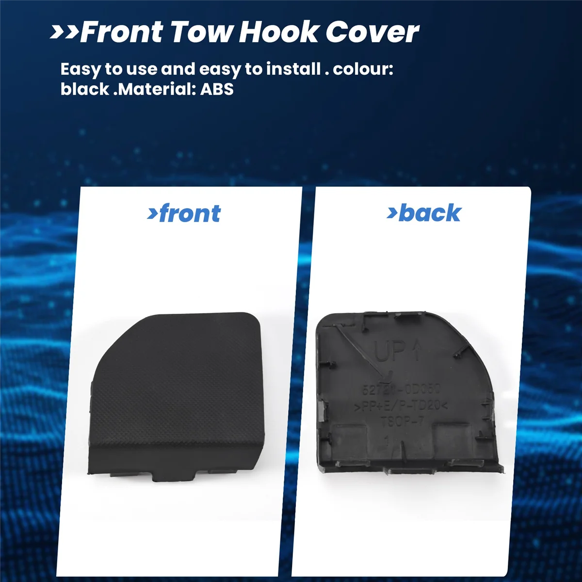 AT77 المصد الأمامي سحب هوك غطاء سحب هوك غطاء مقطورة غطاء لتويوتا فيوس 2014 2015 2016 52721-0D050