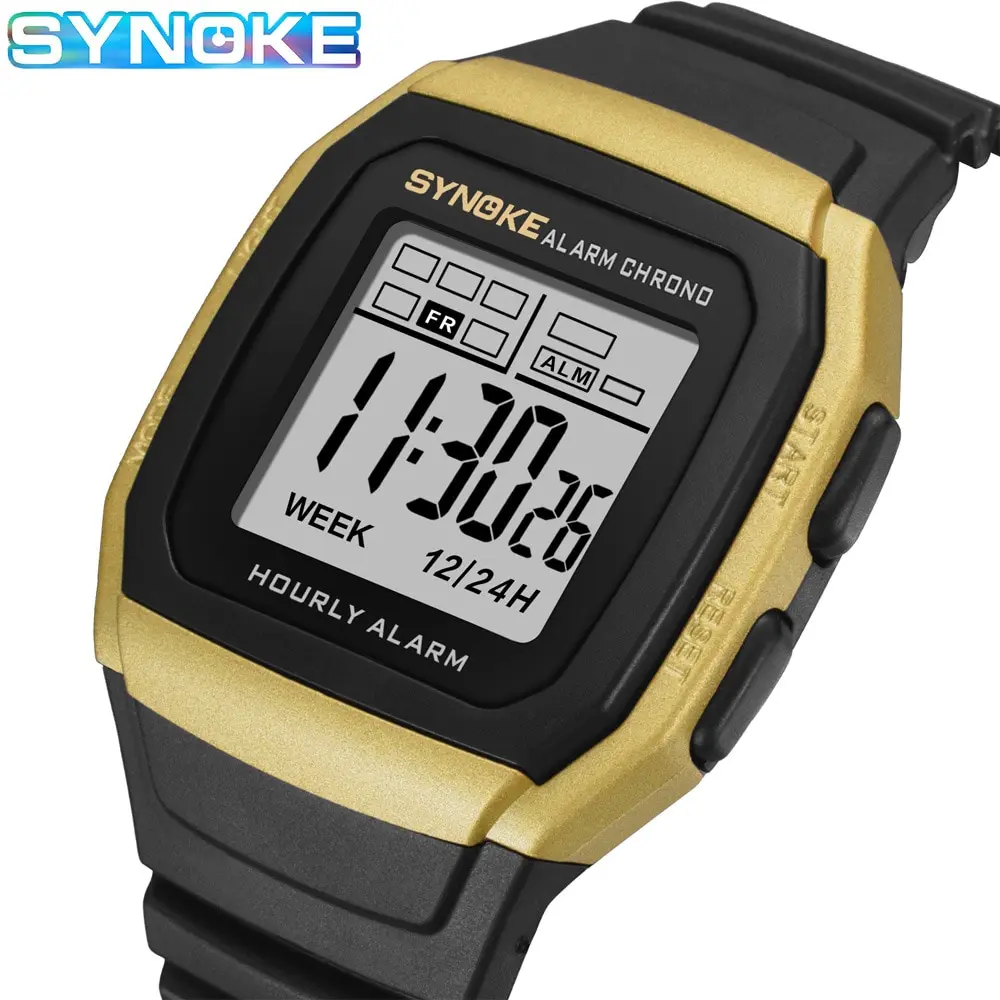 Student Electronic Watch Outdoor Sports Men's Luminous Waterproof Multi-Function Watch Retro Square Watch Gift Watch