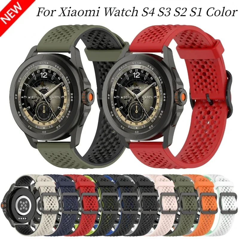 Original Liquid Silicone Band For Xiaomi Watch S4 S3 S2 S1 Color Bracelet For Galaxy Watch 7/6/5/4 Huawei Watch5-4/GT6-5-4 Strap