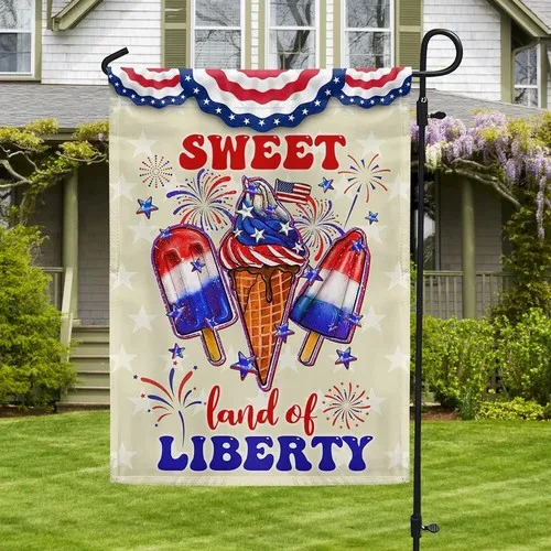 Patriotic Ice Cream 4th Of July Sweet Land of liberty Flag Graden Flag XXH LLP LLX uui