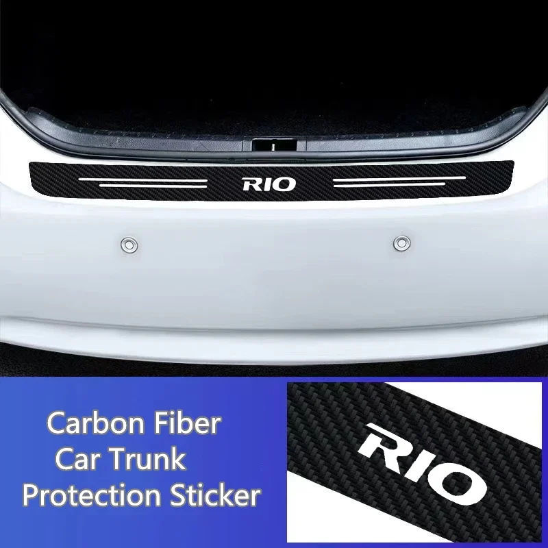 60X7CM Car Door Sill Side Anti Scratch Protector Strip Carbon Fiber Car Sticker For KIA RIO 2 3 4 5 Xline x line