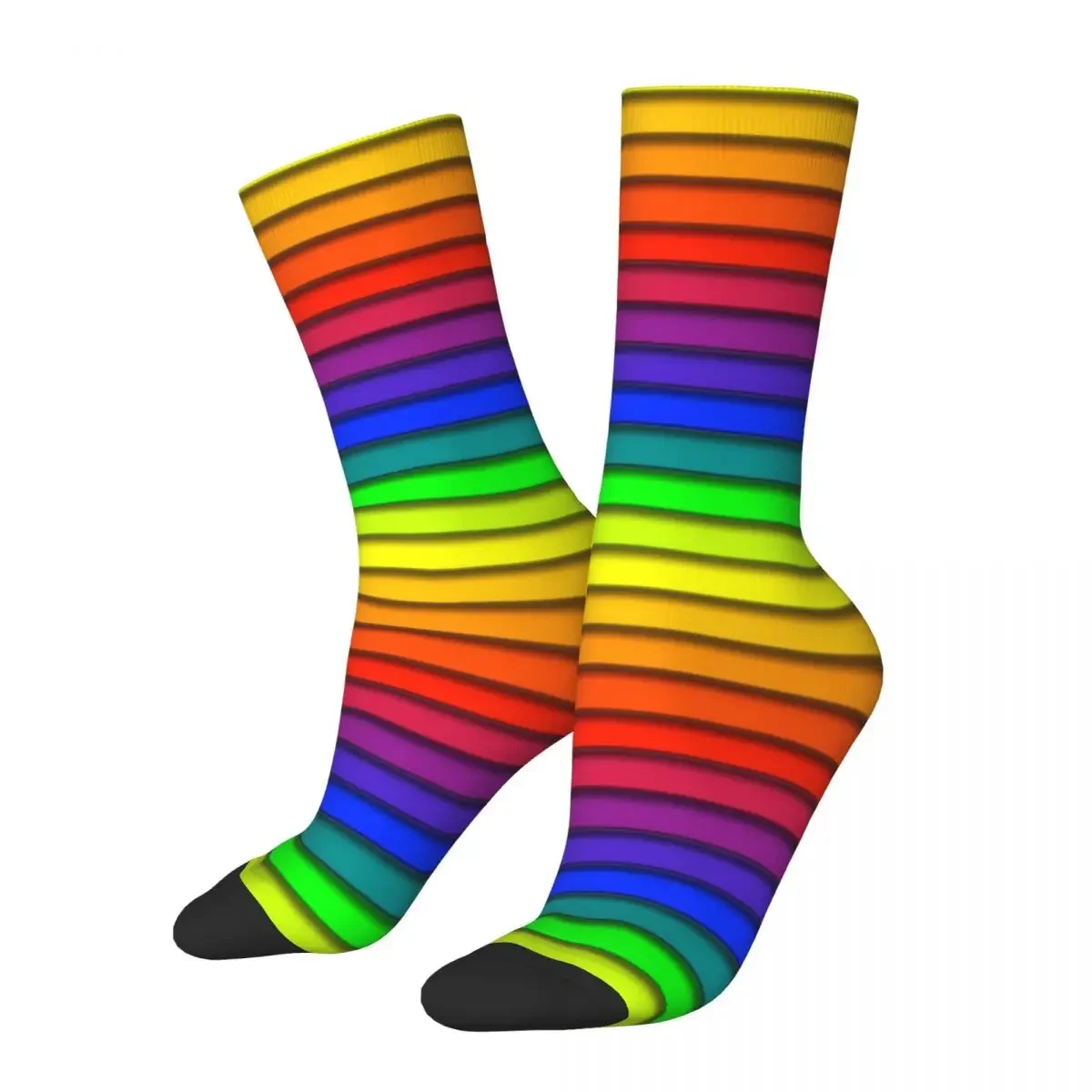 

Чулки в радужную полоску, нескользящие носки в готическом стиле