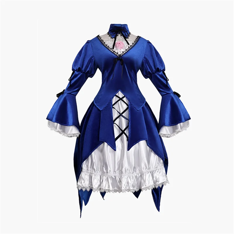 Rozen Maiden Mercury Lampe Pure Ruby Adult Cosplay Costume Dress Skirt Socks Shawl Wrist Hair Accessories Halloween Party Outfit