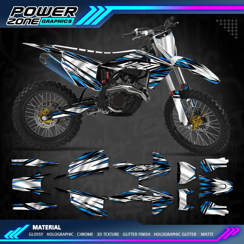 PowerZone Chrome Graphics Stickers For Husqvarna 2019 2020 2021 TC FC TX FX FS 2020 2021 2022 2023 TE FE Holographic 109