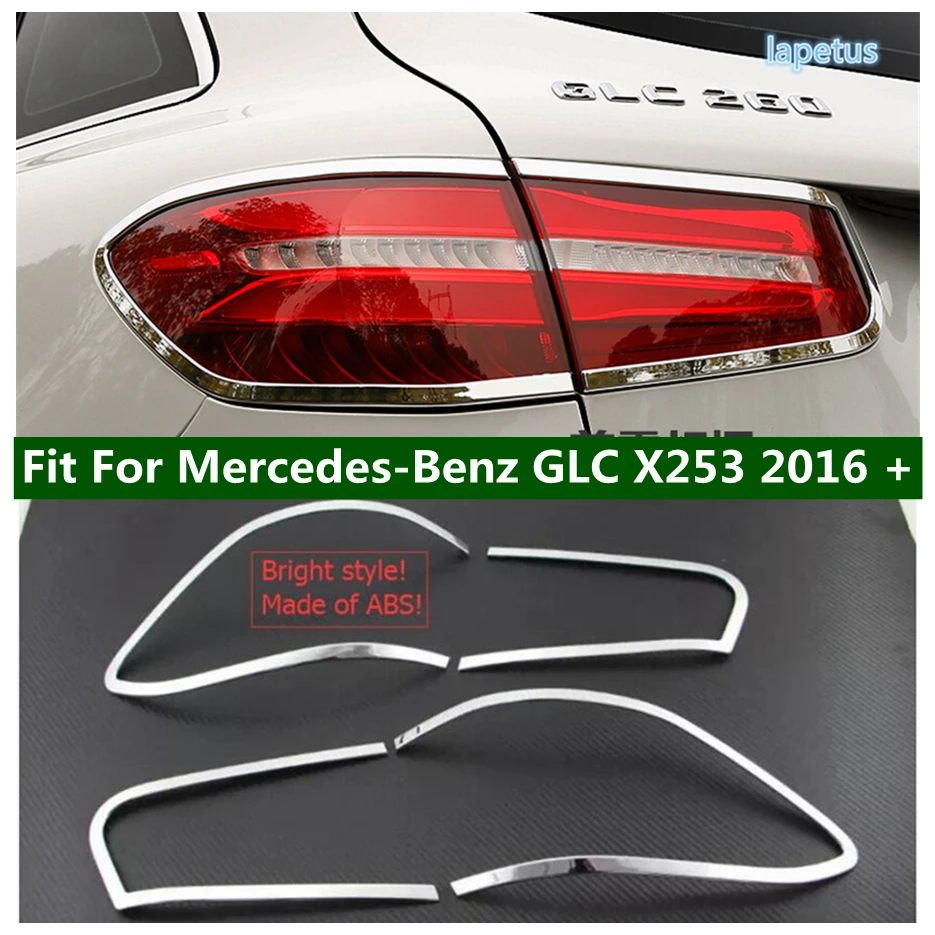 

Chrome Rear Tail Trunk Light Lamp Decoration Frame Cover Trim 4PCS Fit For Mercedes-Benz GLC X253 2016 - 2021 Auto Accessories