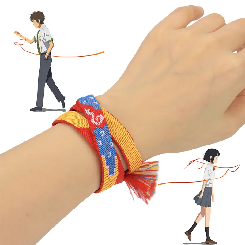 اليدوية اليابانية كاريكاتير المجوهرات ، أنيمي سوار تأثيري ، الشريط اسمك ، سحر الحظ ، هدية المجوهرات ، الحبيب والصداقة ، أساور