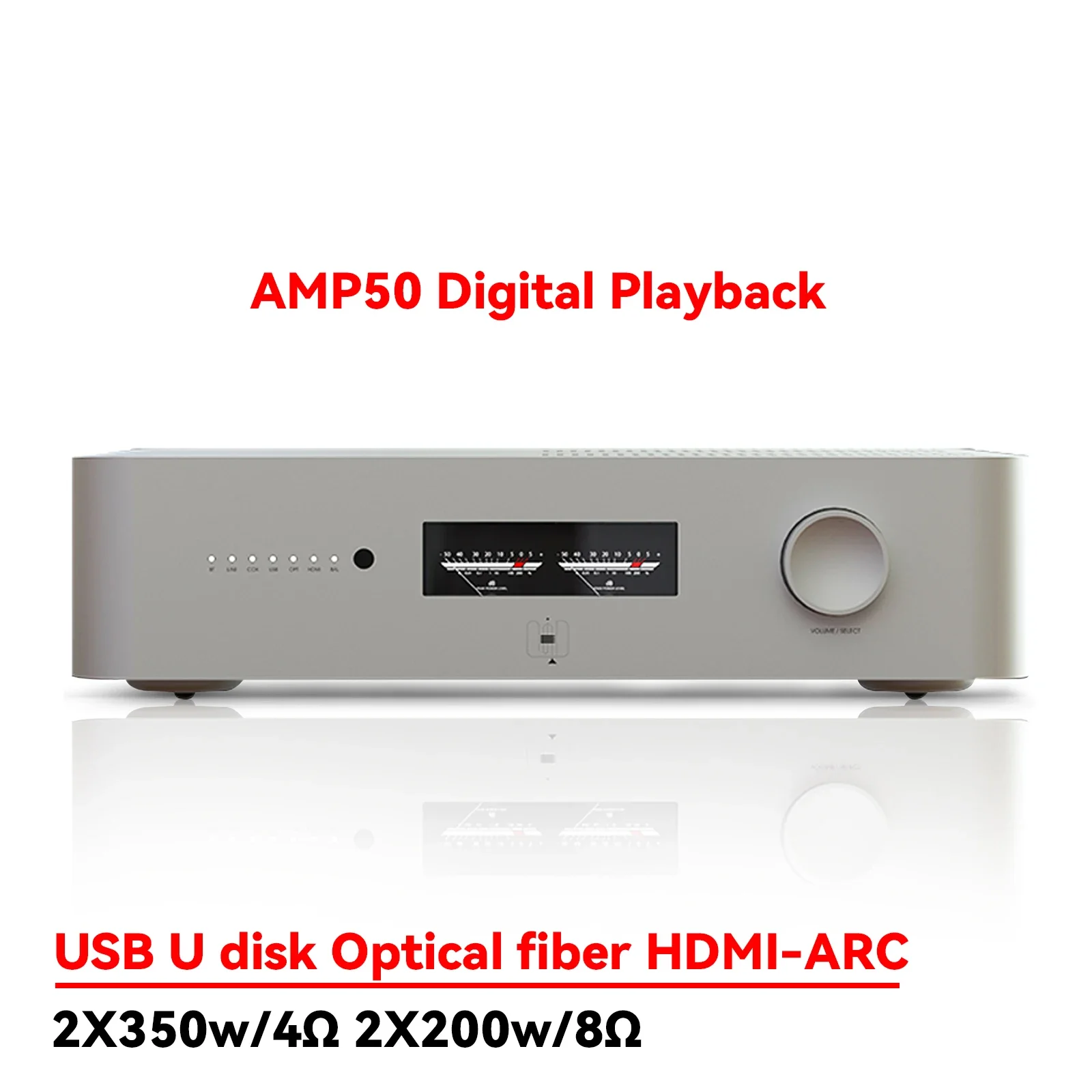 AMXEKR 800W Multifunctional Post Amplifier Pure Power Amplifier All-In-One Machine, Lossless Music Player with Remote