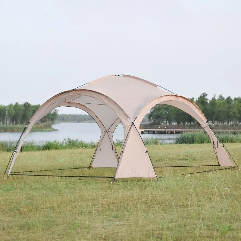 

Просторный круглый солнцезащитный тент для путешествий, комфортный для семейного отдыха, большой купольный шатер для кемпинга, портативный солнцезащитный навес, снаряжение для кемпинга