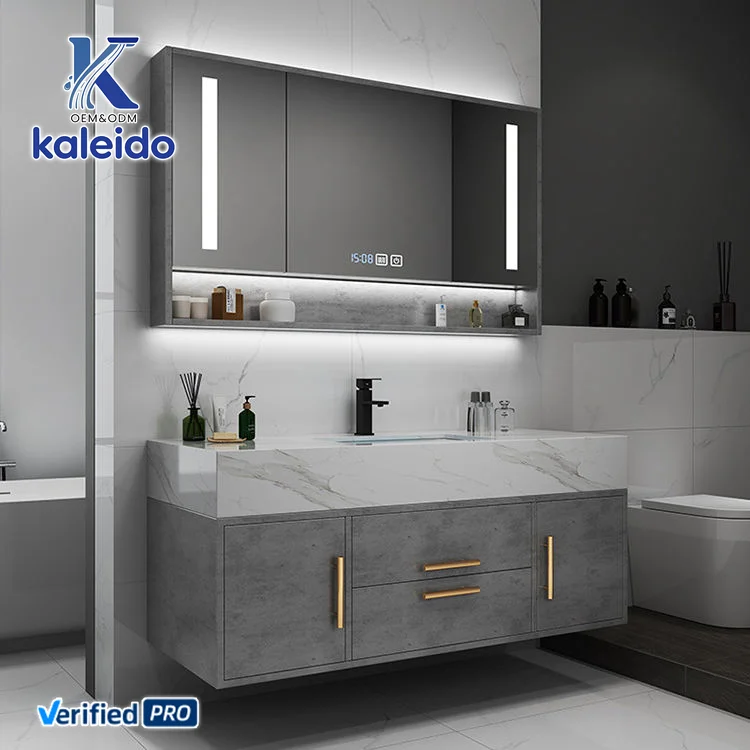 

2025 OEM Modern Customizable High Quality Slate LED Mirror Bathroom Sink Combo For Home Cabinets