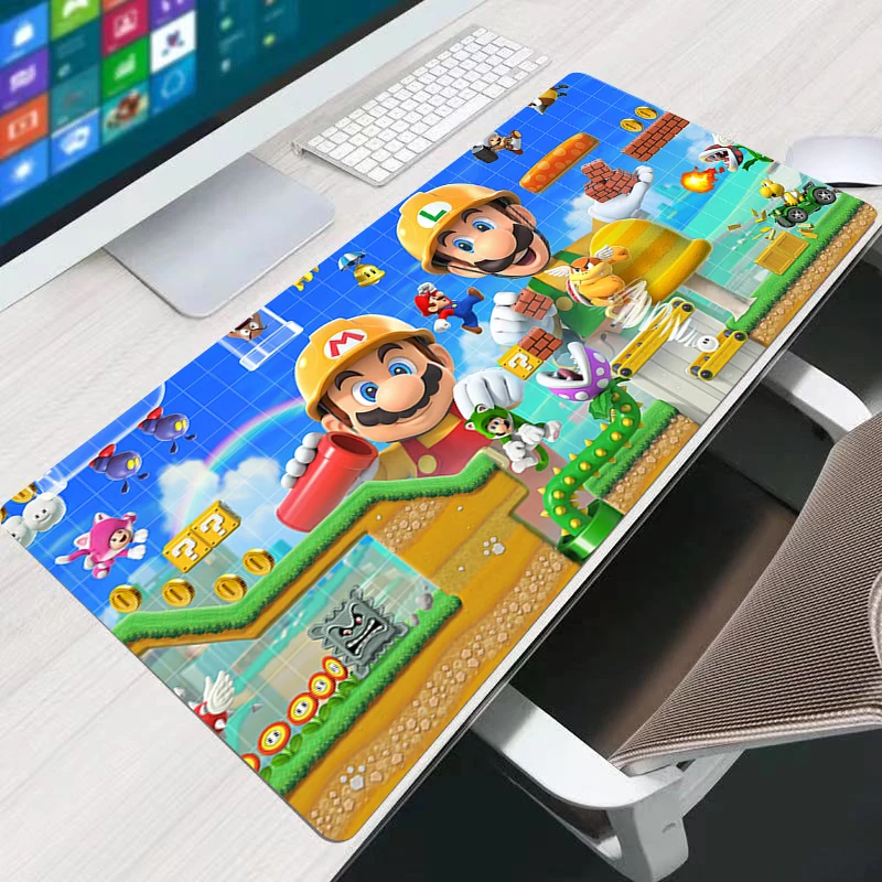 

90x40cm Mouse Pad M-Mario Kawaii Gaming Accessories Notbook Computer Speed Mini Pc Gamer Keyboard Pad Desk Mat HD Print Mousepad