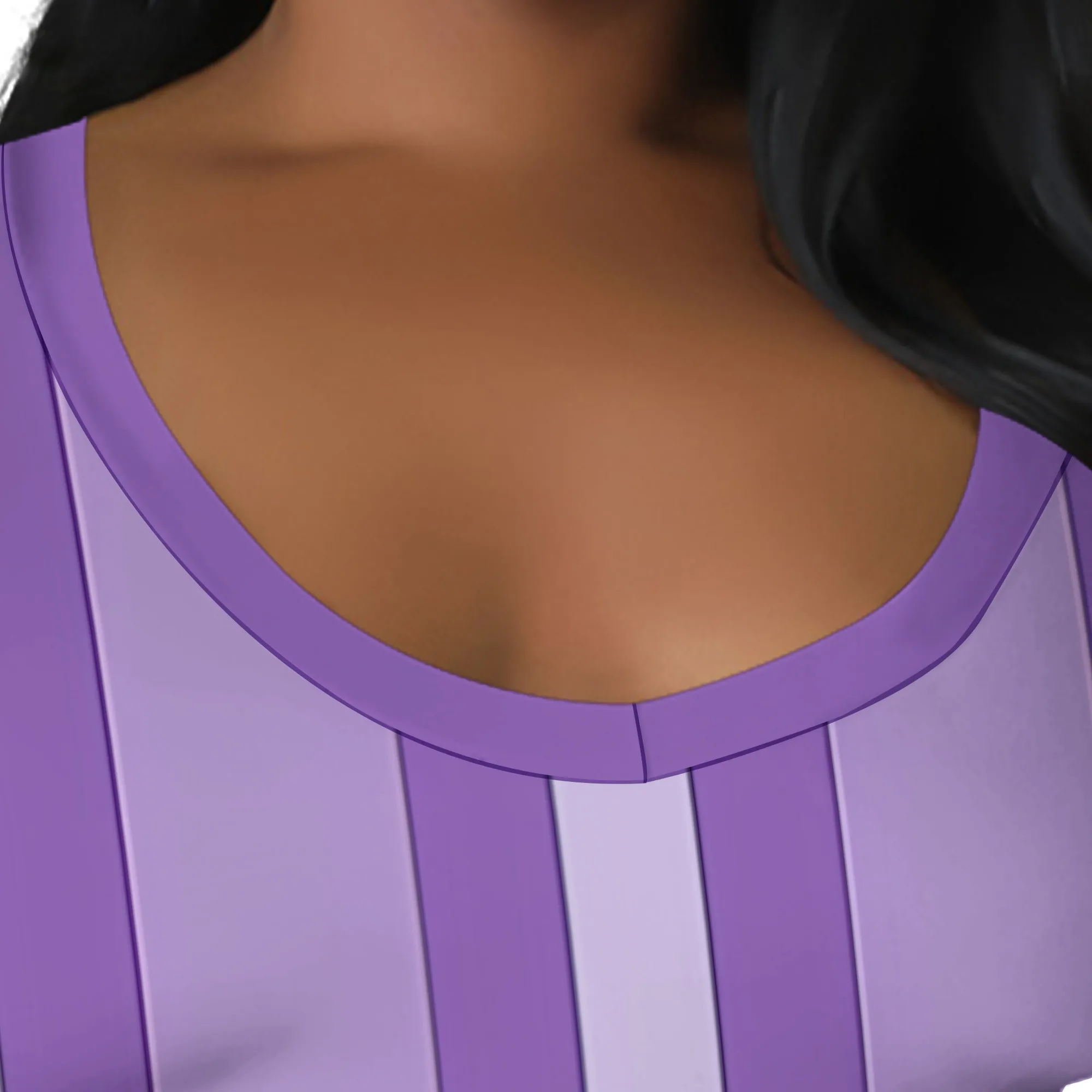 Nupusa paarse streep grote strik print jurk voor dames normale maat casual bodycon maxi-jurk met ronde hals en korte mouwen