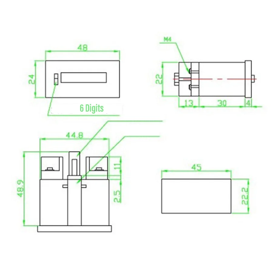 Wooeight 1 قطعة عداد رقمي للقوارب والشاحنات والجرارات والسيارات والديزل H7ET عداد كهربائي Totalizer مع 6 أرقام/8 أرقام #5
