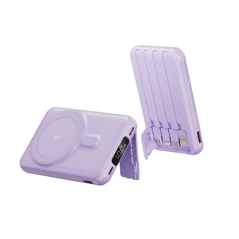 

blue Pocket portable chargers Fast charge PD 22.5w Powerbank 10000mah with cable wireless charger
