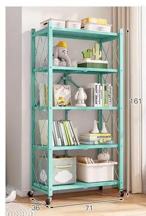 Movable foldable shelf without installation of pulley shelf multi-layer storage shelf shelf shelf floor snack storage shelf