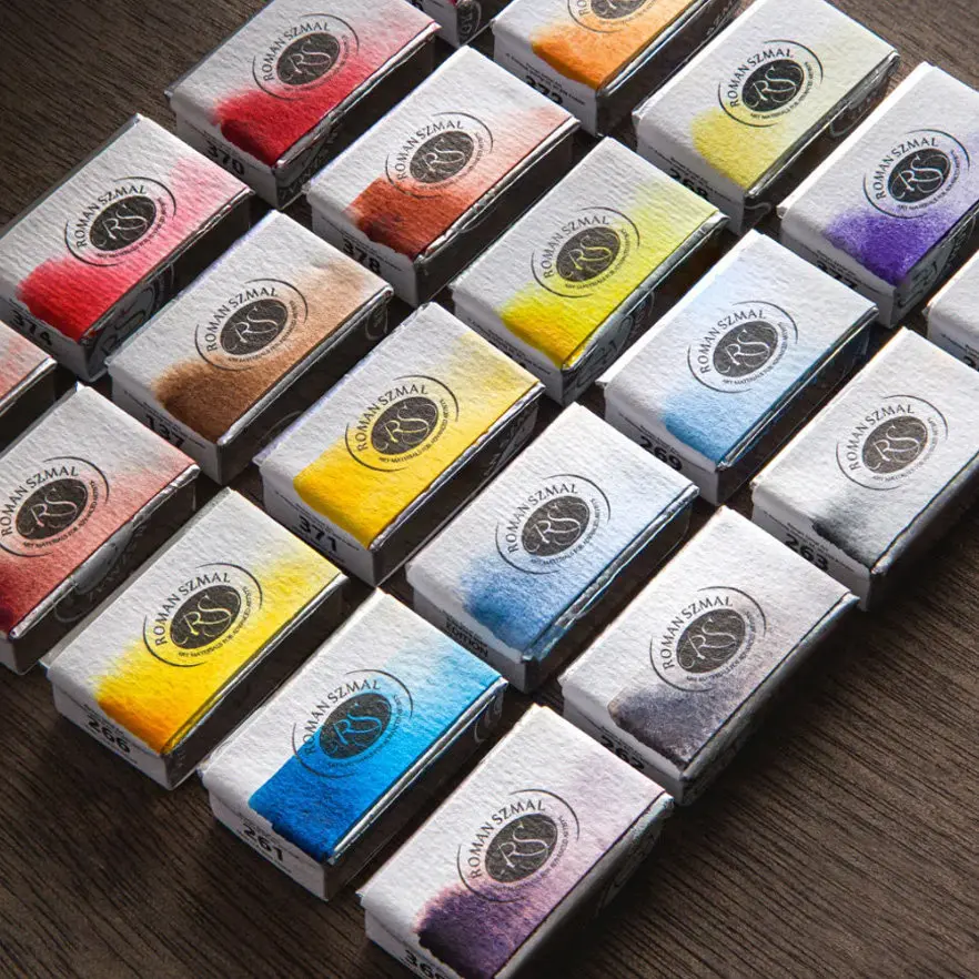 

ROMAN SZMAL Artist Solid Watercolor Paint Full Block Manual Layered Color Professional Painting Beginner Art Supplies