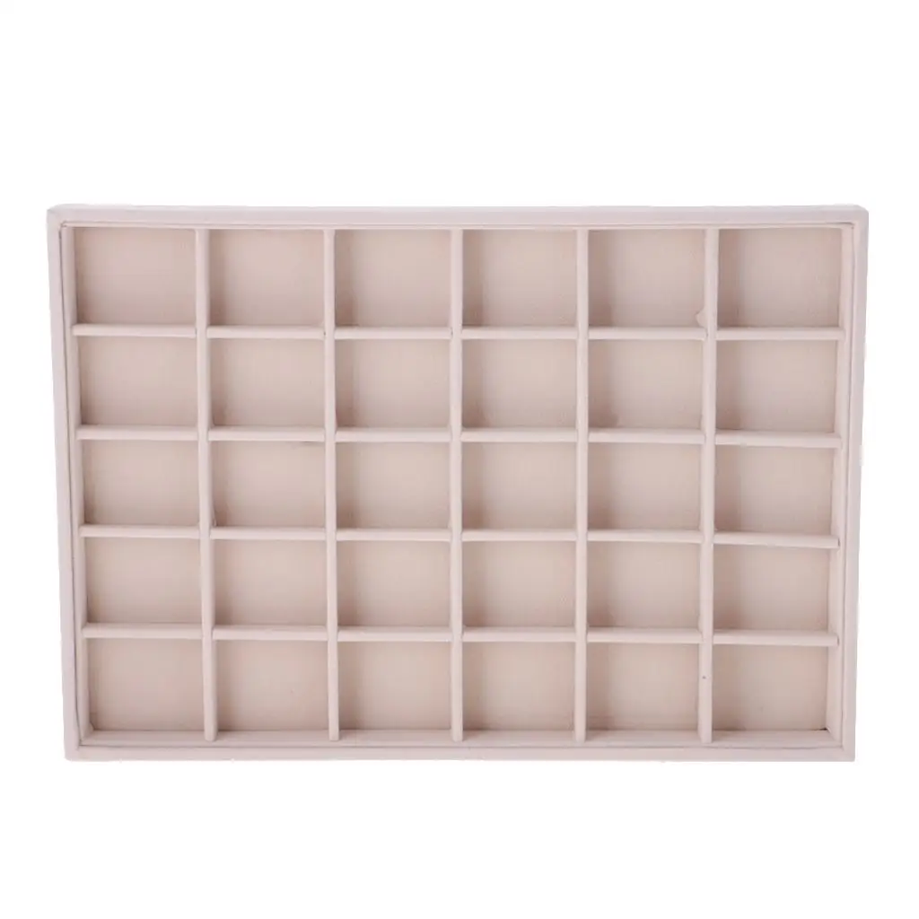 

Velvet Jewelry Display Trays Stackable for Necklace Bracelet Ring Showcase, Empty Plate, 35 x 24 x 3cm