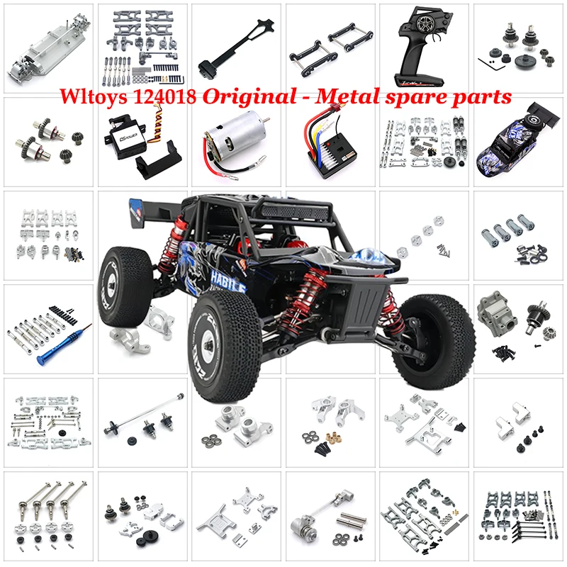 WLtoys 124016 124018 1/12 RC voiture pièces de rechange d'origine bras oscillant C siège voiture coque composants avant/arrière amortisseurs pneu