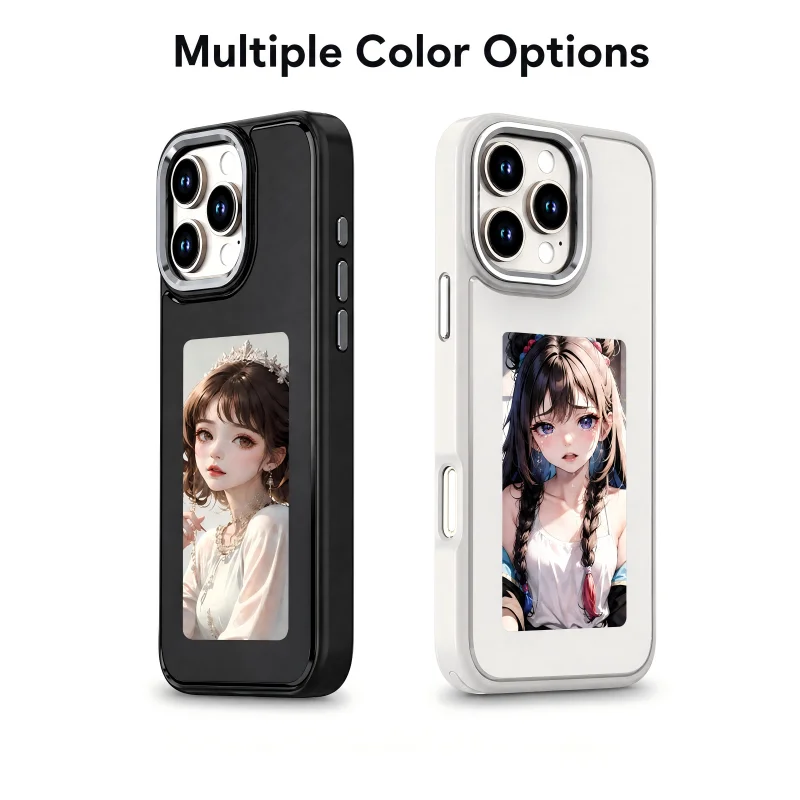 NFC Passive 4 Color E-Ink Display Phone Case For iPhone 15 14 17Pro Max DIY Custom Photo Picture Cover One Tap Change Image Zer view 6
