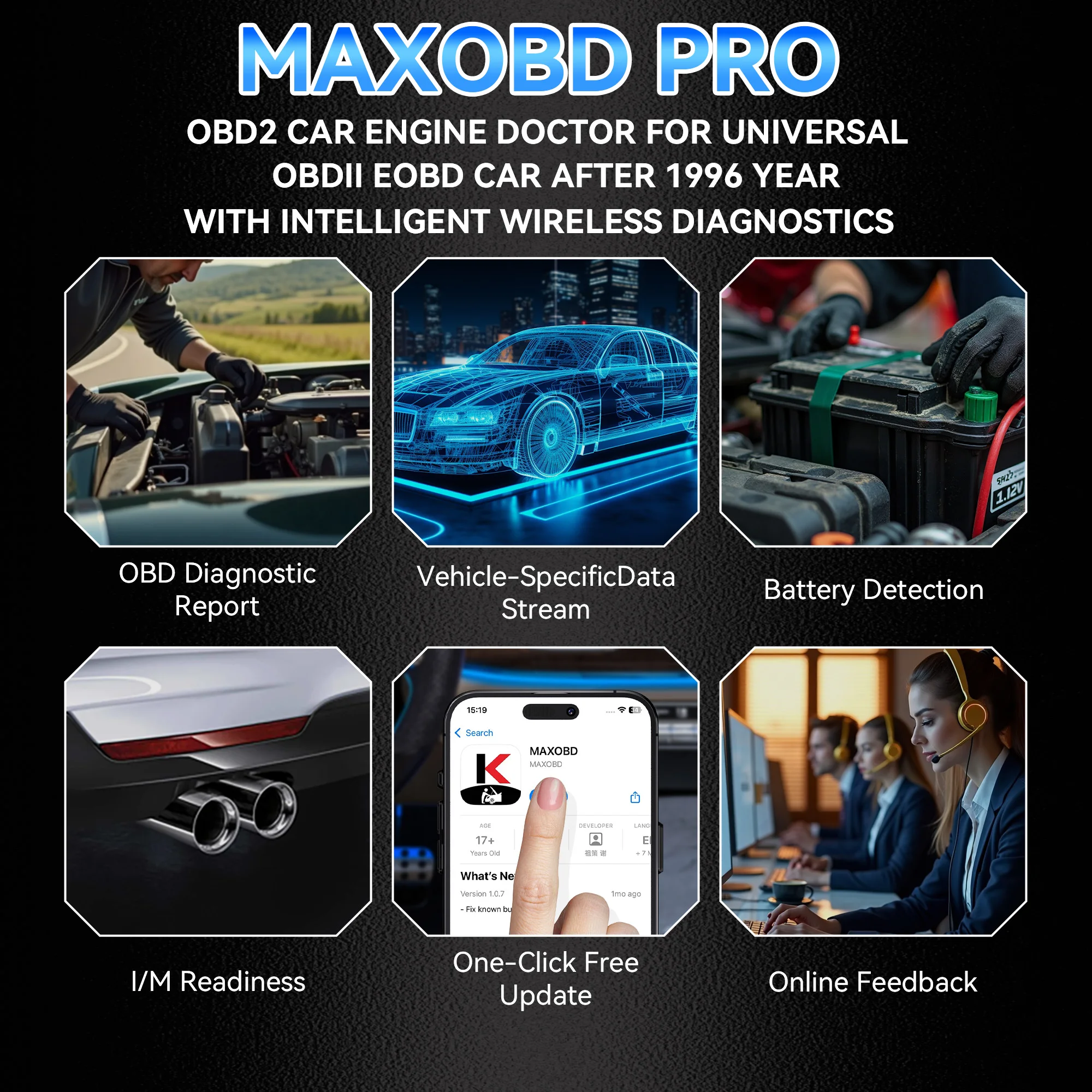 2026 KONNWEI MAXOBD PRO Bluetooth OBD2 Auto-Fehlerscanner, Codeleser, Öl-Reset, Auto-Diagnosegerät für 12V OBDII-Fahrzeuge – Detail 7