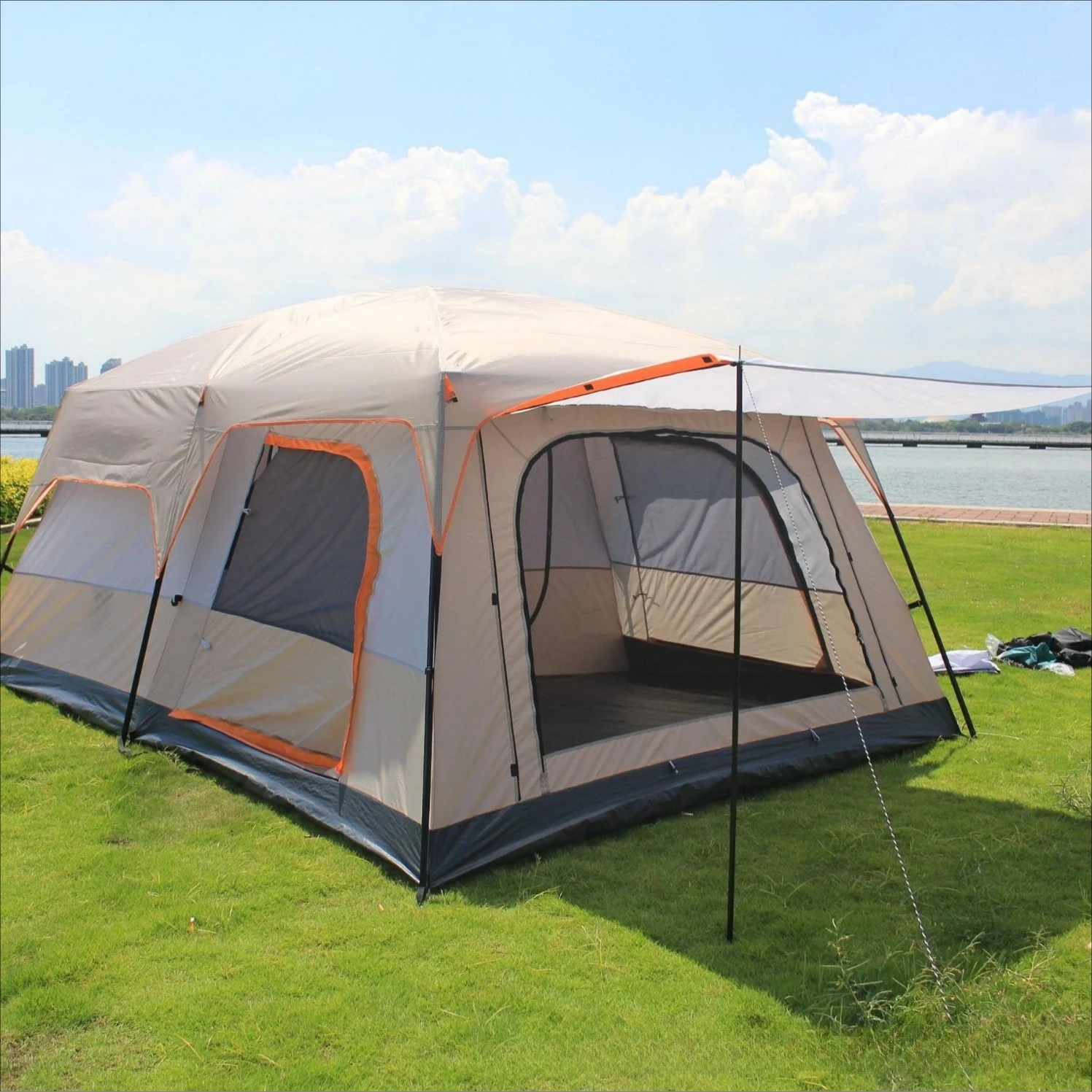 Tent Outdoor Two Rooms One Hall One Room One Hall 5-8 People 8-12 People Sun Protection Rain Protection Camping Big Tent