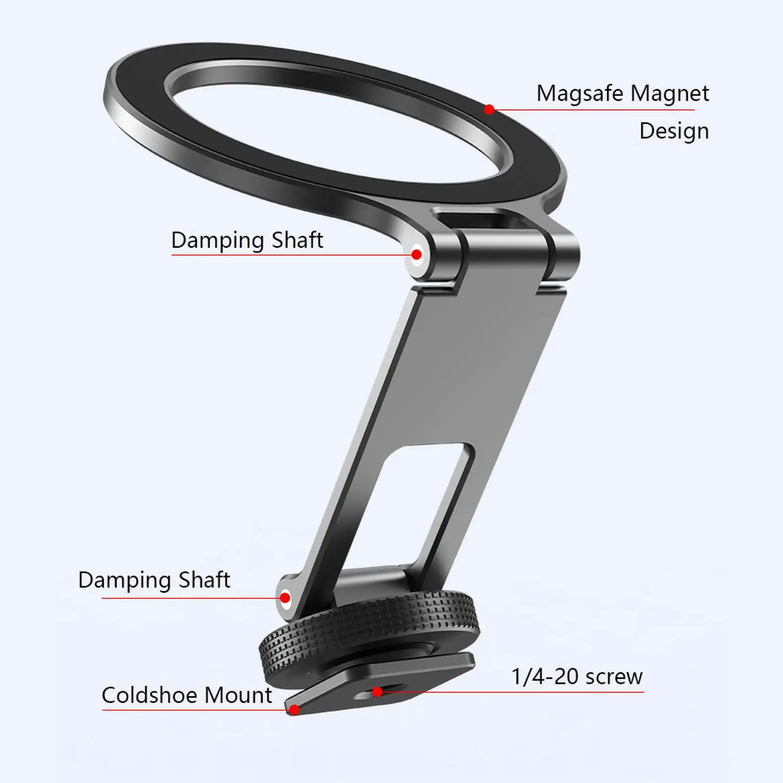 Magnetic Magsafe Phone Holder Mount Folding Cold Shoe Metal Phone Holder Horizontal Vertical Shooting for Camera Monitor Tripod