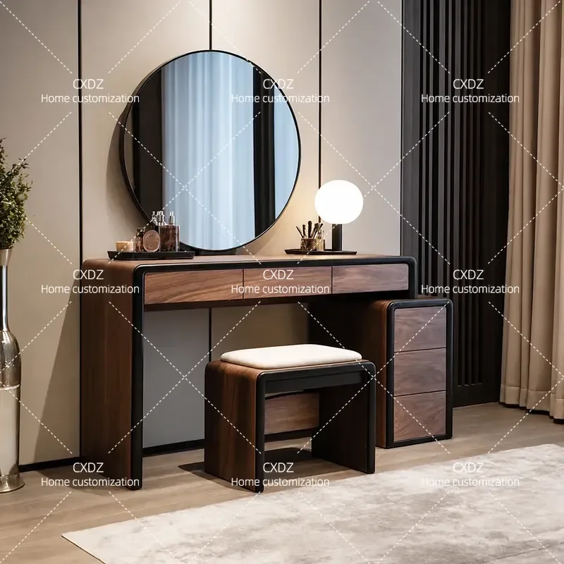 New Chinese Style Solid Wood Makeup Table Modern Simple Light Luxury Dressing Table for Bedroom 2025 New Arrival