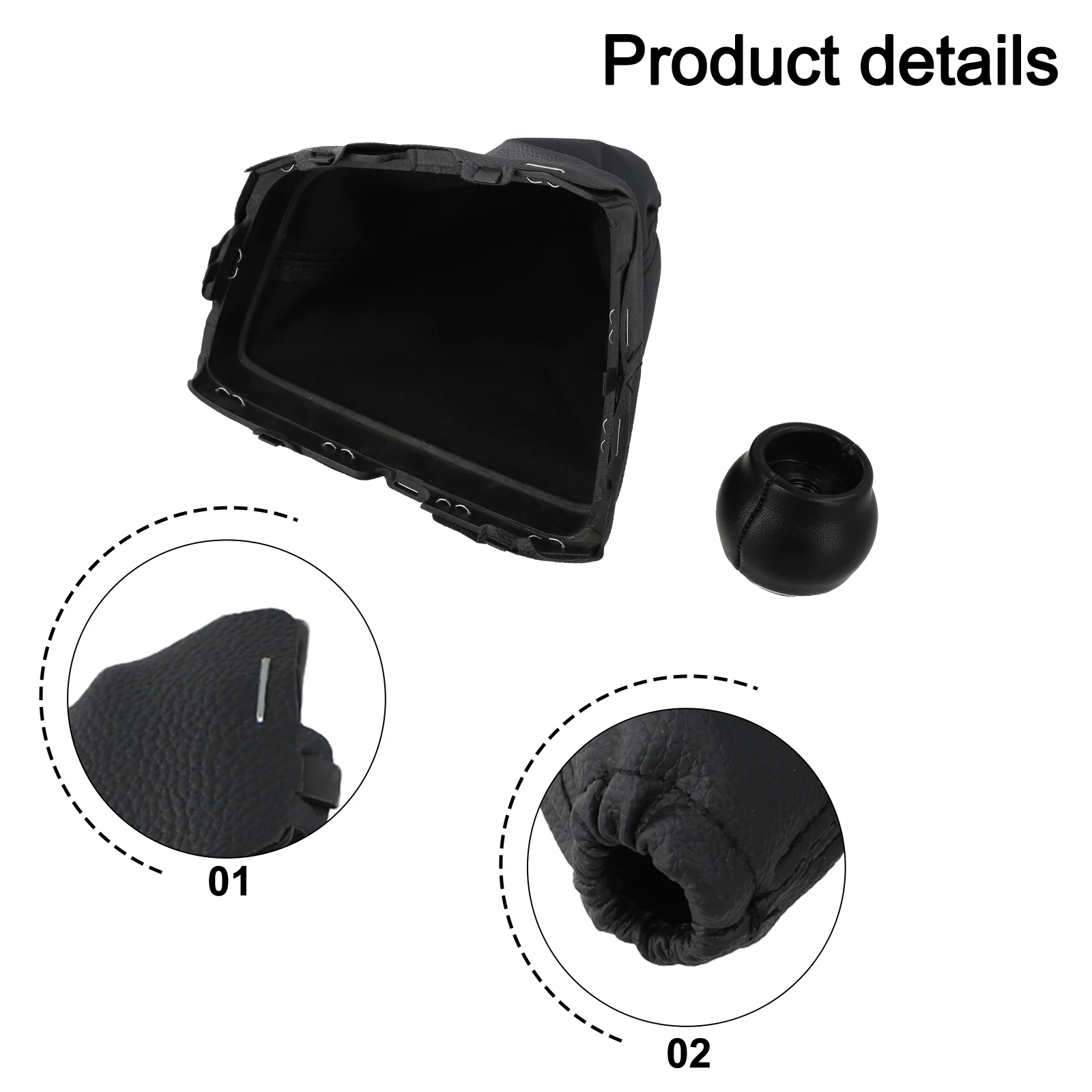 

Shift Knob Cover Leather Gear Shift Knob Gear Shift Accessory BALCK Enhanced Grip Performance Interior Elegance For Corolla E18