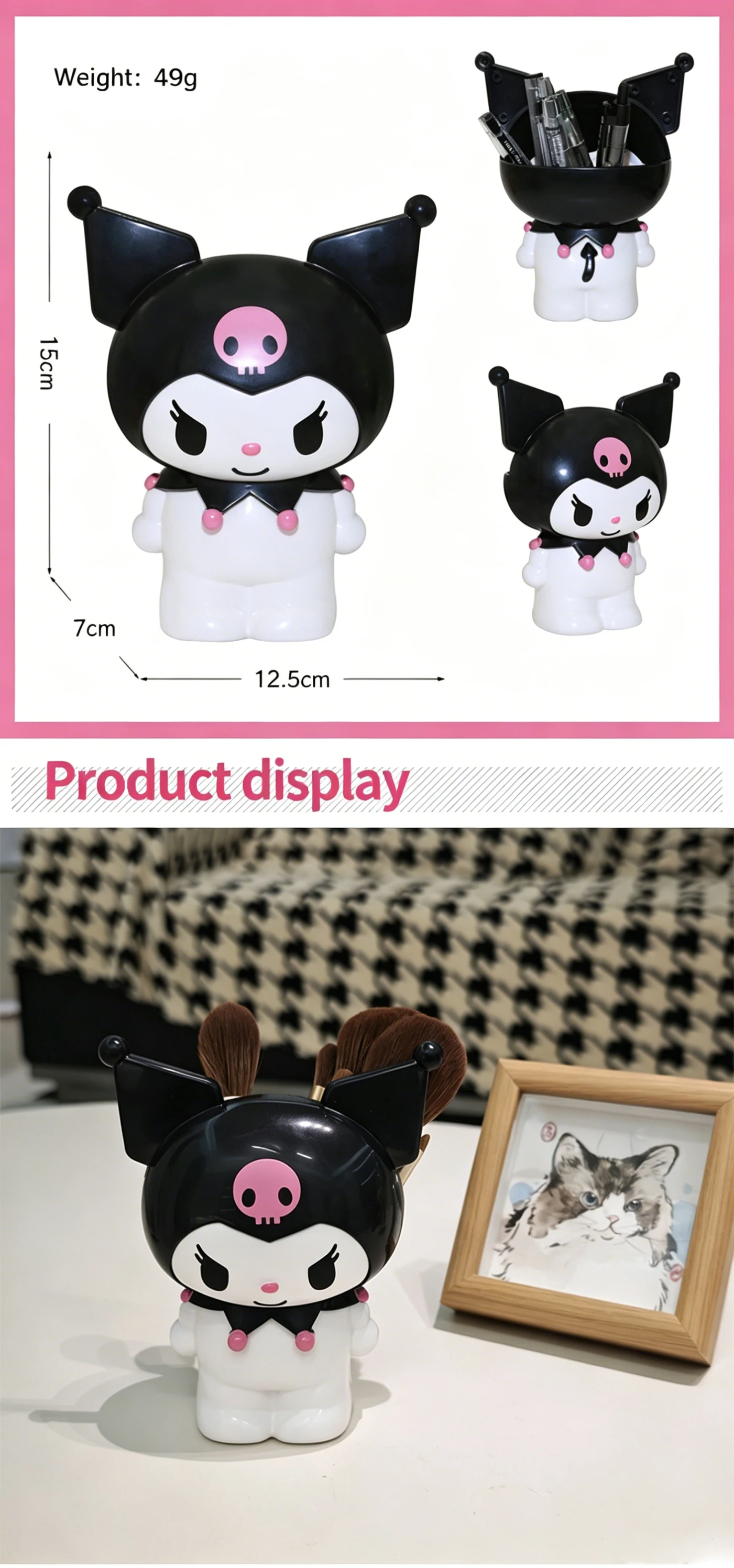 Sanrio Hello Kitty Kuromi My Melody Niedlicher Stifthalter/Aufbewahrungsbehälter für Make-up-Pinsel für den Schreibtisch des Schülers/organisatorischer Organizer für das Studentenwohnheim – Detail 7