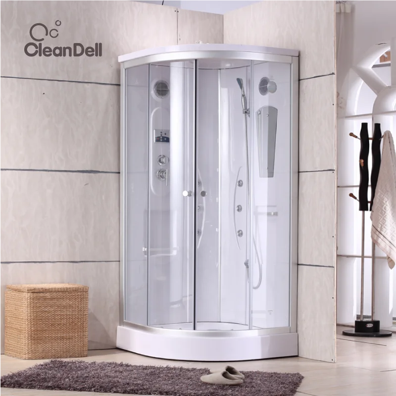 Deluxe Steam Shower Room, White Whole Bathroom Shower Room With Bathtub Tempered Glass Shower Room
