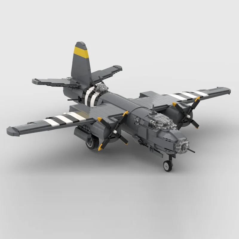 B-26 Maurauder WW2 Military Fighter Jets Model MOC Building Bricks War Equipment Modular Technology Gifts Holiday Children Toys