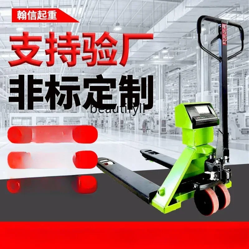 NQ Electronic scale forklift manual hydraulic weighing ground cattle hand push pallet truck with weighing truck