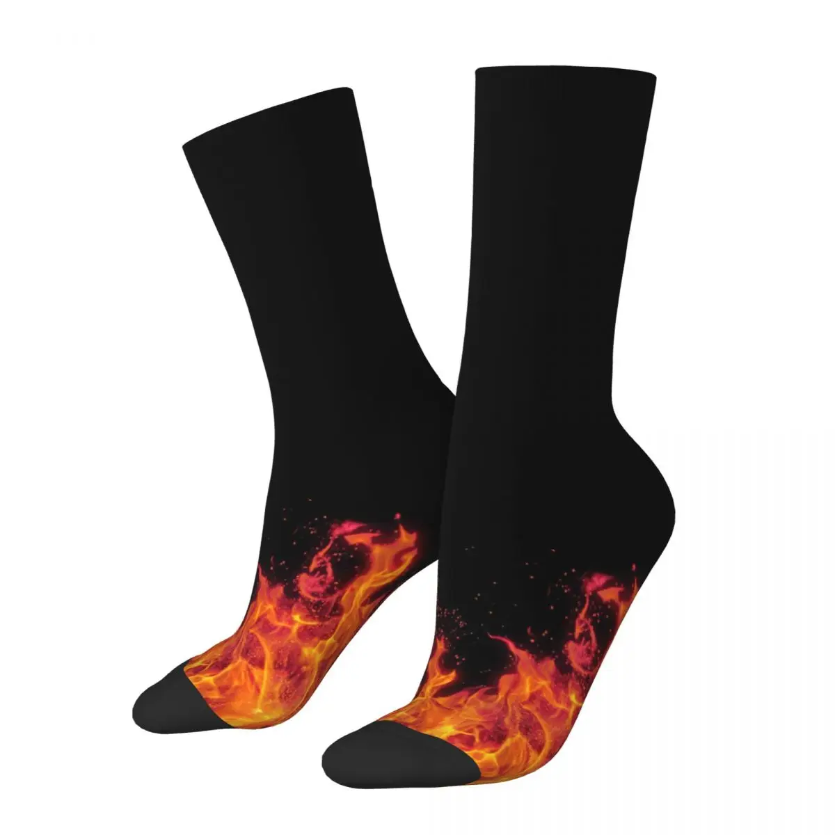 

Flames Socks Men's Women's Funny Happy Bright Fire Burning Socks Harajuku Spring Summer Autumn Winter Middle Tube Socks Gifts